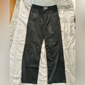 Zara Black Faux Leather Pants